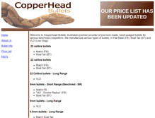 Tablet Screenshot of copperheadbullets.com